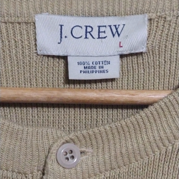 Y2K J Crew Men's Henley Shirt Dark Beige Large - Picture 6 of 7